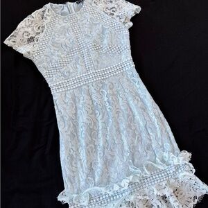 Elegant Lace Dress in Light Blue